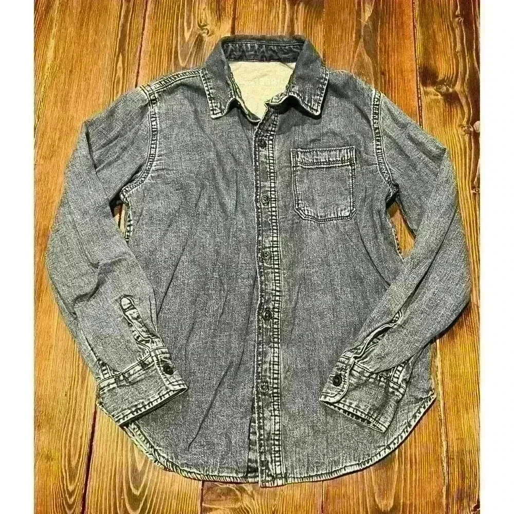 Gap Kids Denim Button Jacket Sz Large Lined 100% Cotton Medium Wash Unisex